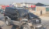 Close shave for Mehbooba as car meets with accident