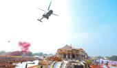 SEE: IAF choppers shower flower petals on Ram mandir