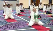 PM leads Yoga Day event in Kashmir amid rain spoiler