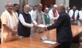 VP poll: Flanked by Modi, NDA candidate files nomination