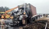 Karnataka: Bus catches fire after collision, 6 killed