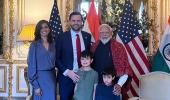 PIX: Modi meets J D Vance, Usha and their sons in Paris