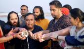 Four generations of Ambanis take a dip at Maha Kumbh