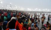 Daring intense cold, 1.5 cr take holy dip at Maha Kumbh