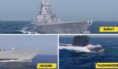 3 warships commissioned, India showcases naval might