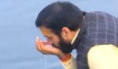 SEE: Haryana CM sips Yamuna water amid poisoning claim