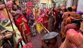 Lathmar Holi Begins In Mathura