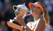 Sharapova floors Halep to win second French Open title