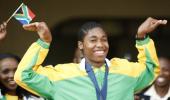 South African runner in gender row returns home