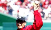 Obama high and outside with baseball first pitch