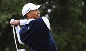 Woods trails, Rookie Steele in tie for lead