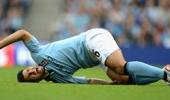 Man City's Aguero calms fears over knee injury