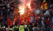 Photos: 40 injured as Kolkata derby called off