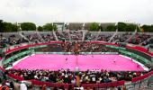 PHOTOS: Pink clay court unveiled at Roland Garros