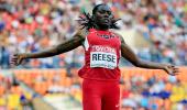 Reese wins record third long jump crown at worlds