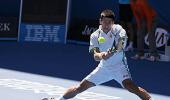 Aus Open: Djokovic wins opener with hat-trick in sight