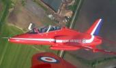 Hamilton zooms in Red Arrows Hawk before British GP