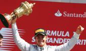 British F1 Grand Prix: Rosberg wins after Vettel retires