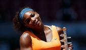 Serena overpowers Sharapova in Madrid, claims 50th title