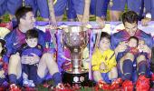 Barca babies revel as daddies lift La Liga trophy!