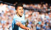 EPL: Aguero paints Manchester blue after crushing United in derby tie