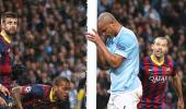 Barcelona teach City a lesson; Pellegrini questions impartiality of referee