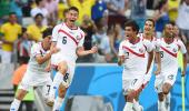 PHOTOS: Costa Rica shock Uruguay, Colombia ease past Greece