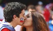 World Cup: It's all passion as fans kiss at kick-off!