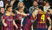 Champion League PHOTOS: Barca boss over Manchester City; PSG cruise through