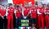 Ferrari honours injured driver Bianchi