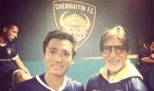 Spotted: India footballer Gouramangi Singh with Amitabh Bachchan