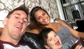 Messi posts selfie with girfriend and son Thiago