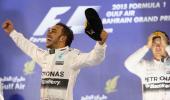 Hamilton wins again under Bahrain floodlights