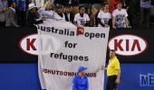 Refugee protest at Australian Open final