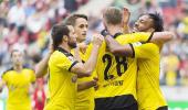 Bundesliga: Aubameyang scores twice to help Dortmund leapfrog Bayern