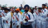 PIX: Indians upbeat at welcome ceremony in Rio