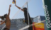 Copacabana beach perfect setting for volleyball