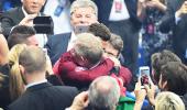 Ronaldo celebrates Euro win with Ferguson