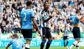 EPL PIX: Newcastle stun Spurs; Giroud hat-trick lifts Arsenal