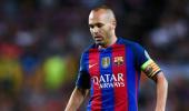 Barcelona skipper Iniesta to miss Super Cup 2nd leg