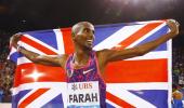 Diamond League PIX: Farah wins final race after rival trio collide