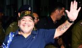 First Look: Maradona arrives in Kolkata sans fan-frenzy