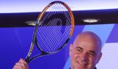 PHOTOS: Tennis legend Agassi makes Mumbai stop over!