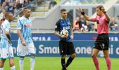 Football Briefs: Inter penalty awarded after video review; Bayern lose