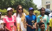 FIRST LOOK! Pregnant Sania Mirza felicitates kids at her academy