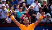 Nadal thrashes Goffin to set up Barca final with teenager Tsitsipas