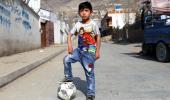 Afghan 'Messi boy' forced to flee home