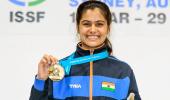 Bhaker claims India's first ever gold in shooting at Youth Oly