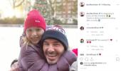 David Beckham, daughter get into Christmas spirit