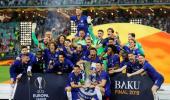 PICS: Chelsea rout Arsenal to win Europa League